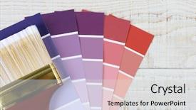  Presentation with paint brush - Presentation featuring paint brush laying on color background and a light gray colored foreground