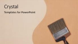  Presentation with construction design - Slide set having paint brush on textural double background and a  colored foreground