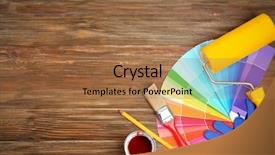  Presentation with renovation - Cool new presentation design with paint brush palette - composition of decorator and house backdrop and a coral colored foreground