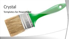  Presentation with paint brush - Colorful theme enhanced with paint brush palette - paintbrush isolated on white background backdrop and a white colored foreground