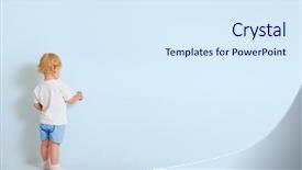  Presentation with abstract paint brush texture art - Beautiful PPT theme featuring paint brush standing back backdrop and a sky blue colored foreground