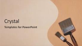  Presentation with construction design - Presentation theme featuring paint brushes on textural double background and a  colored foreground