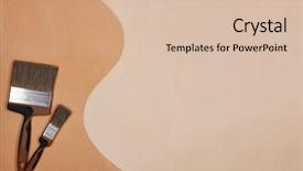  Presentation with construction design - Presentation design with paint brushes on textural double background and a  colored foreground