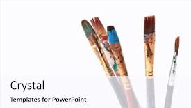  Presentation with paint - Slides consisting of paint brushes on white background and a pink colored foreground