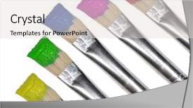  Presentation with paint brush - Theme featuring paint brushes on white background and a lemonade colored foreground