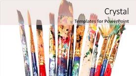  Presentation with paint brush - Slides consisting of paint brushes background and a lemonade colored foreground