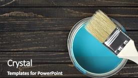  Presentation with paint bucket - Cool new presentation design with paint bucket and brush backdrop and a  colored foreground