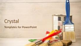  Presentation with paint bucket - Amazing PPT theme having paint bucket and paintbrush backdrop and a  colored foreground