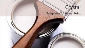  Presentation with paint brush brash and red - Theme consisting of paint buckets paint and brush background and a mint green colored foreground