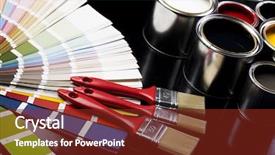  Presentation with paint bucket - Amazing slides having paint buckets paint and brush backdrop and a  colored foreground