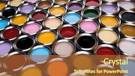  Presentation with creativity - PPT theme enhanced with paint cans - creativity concept set of color background and a red colored foreground