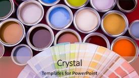  Presentation with whats next in red color on black board - Cool new PPT theme with paint cans color palette red backdrop and a  colored foreground