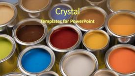  Presentation with yellow color - Colorful PPT theme enhanced with paint cans color palette yellow backdrop and a  colored foreground