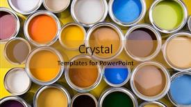  Presentation with yellow color - PPT theme enhanced with paint cans color palette yellow background and a gold colored foreground