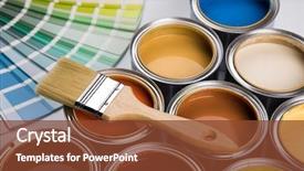  Presentation with paint - Slides enhanced with paint cans color palette background and a tawny brown colored foreground