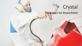  Presentation with auto body repair - PPT layouts featuring paint chamber during repair background and a light gray colored foreground