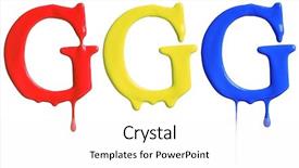  Presentation with dripping paint - PPT layouts featuring red yellow and blue background and a white colored foreground