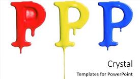  Presentation with dripping paint - Amazing PPT theme having red yellow and blue backdrop and a white colored foreground