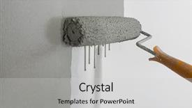  Presentation with dripping paint - Beautiful theme featuring paint dripping from paint roller backdrop and a light gray colored foreground