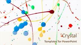  Presentation with ink - Colorful slide deck enhanced with paint dropping - colorful bright ink splashes backdrop and a cream colored foreground