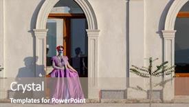  Presentation with sugar skull - Beautiful PPT theme featuring paint for a mexican festival backdrop and a coral colored foreground