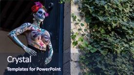  Presentation with sugar skull - Presentation design consisting of paint for a mexican festival background and a navy blue colored foreground