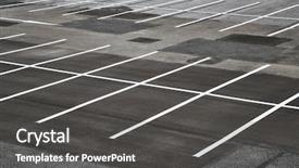  Presentation with parking lot - Audience pleasing PPT theme consisting of parking lot with empty places backdrop and a dark gray colored foreground