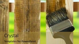  Presentation with rustic wood wooden frame - Cool new presentation with workout - young woman exercising backdrop and a dark gray colored foreground