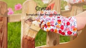  Presentation with protective parent - Colorful presentation design enhanced with professional mop bucket cart on backdrop and a coral colored foreground.