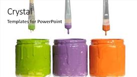  Presentation with dripping paint - Slide set featuring paint into containers with secondary background and a white colored foreground