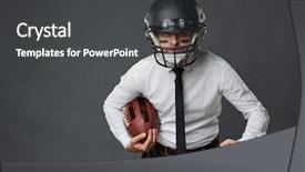  Presentation with american football - Slide deck having paint on his face background and a dark gray colored foreground