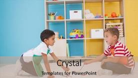  Presentation with nursery newborn child mom nursing - Audience pleasing presentation theme consisting of paint palette color pages - cute little boys painting backdrop and a coral colored foreground