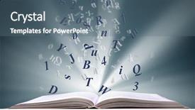  Presentation with open book magic lights - Beautiful PPT theme featuring young streetwise woman sitting on concrete slabs holding a skateboard on a hot summer afgternoon backdrop and a light gray colored foreground