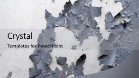  Presentation with paint - PPT theme consisting of paint-peeling-closeup-background background and a light gray colored foreground