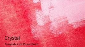  Presentation with canvas - PPT theme with paint pink - brushstrokes of different colors background and a red colored foreground
