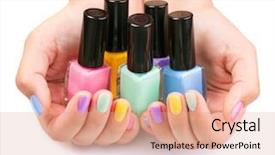  Presentation with paint art - Audience pleasing PPT layouts consisting of paint pink - nail polish art manicure multi-colored backdrop and a coral colored foreground