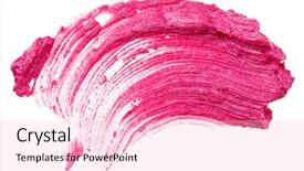  Presentation with stroke - Slide deck featuring paint pink - red lipstick stroke sample isolated background and a lemonade colored foreground