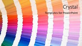  Presentation with paint industry - Colorful PPT layouts enhanced with paint printing industry - open color formula guide sampler backdrop and a yellow colored foreground
