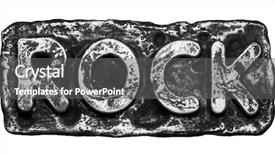  Presentation with rock - Audience pleasing PPT theme consisting of paint printing industry - rock word made of metal backdrop and a gray colored foreground