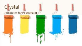  Presentation with paint brush - Cool new PPT layouts with paint roller brush set seven backdrop and a lemonade colored foreground
