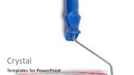  Presentation with paint roller - Presentation theme enhanced with paint-roller-isolated-on-white background and a white colored foreground