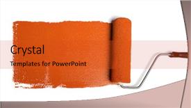  Presentation with paint roller - Slides with paint roller leaving stroke background and a red colored foreground