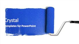  Presentation with paint roller - Audience pleasing theme consisting of paint roller leaving stroke backdrop and a cobalt blue colored foreground