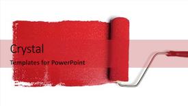  Presentation with paint roller - Amazing PPT layouts having paint roller leaving stroke backdrop and a red colored foreground