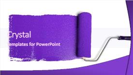  Presentation with paint roller - Beautiful presentation theme featuring paint roller leaving stroke backdrop and a violet colored foreground