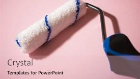  Presentation with paint roller - PPT layouts with paint-roller-on-a-pink background and a lemonade colored foreground