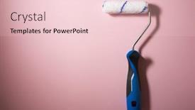  Presentation with paint roller - Theme having paint-roller-on-a-pink background and a lemonade colored foreground