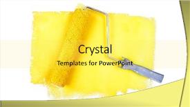  Presentation with paint roller - Presentation theme enhanced with paint roller on yellow traces background and a  colored foreground