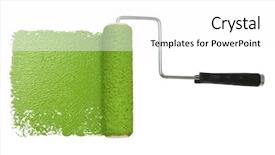  Presentation with paint roller - Colorful PPT layouts enhanced with paint roller with green paint backdrop and a white colored foreground