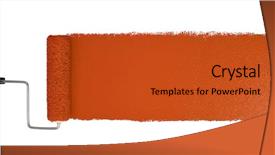  Presentation with stroke - Cool new PPT theme with paint roller with long orange backdrop and a red colored foreground